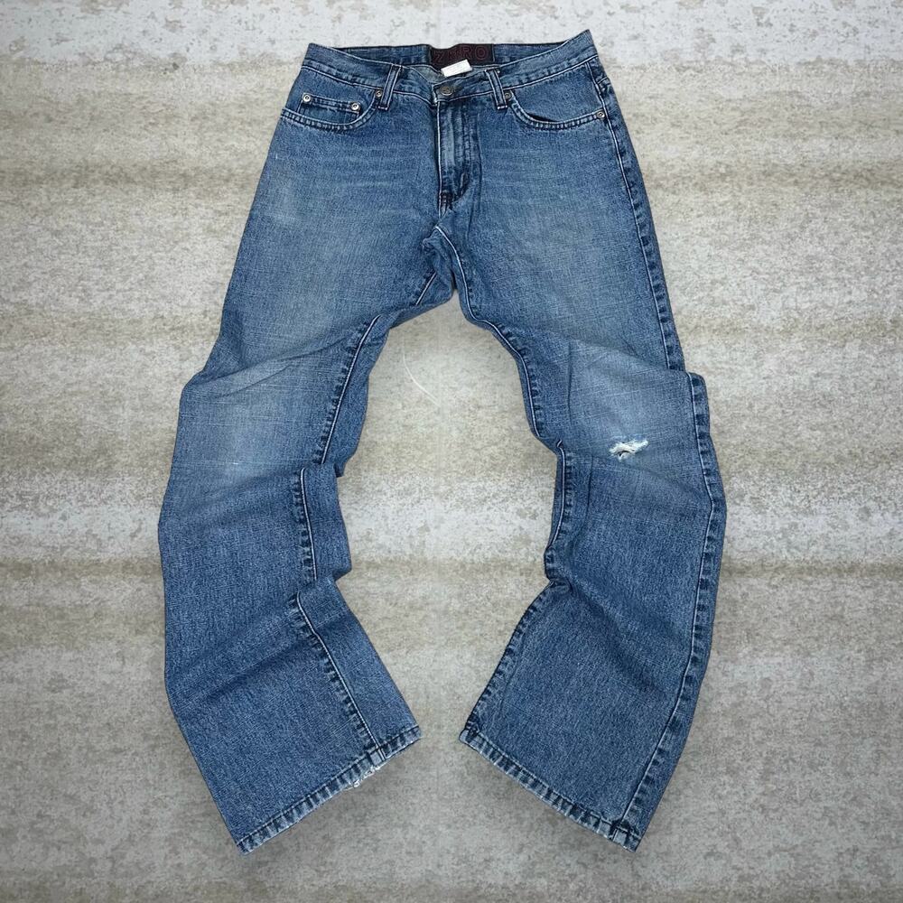 Vintage 90s Zero Jeans 28x32 Medium Wash Skate Denim Made in USA - Picture 2 of 4